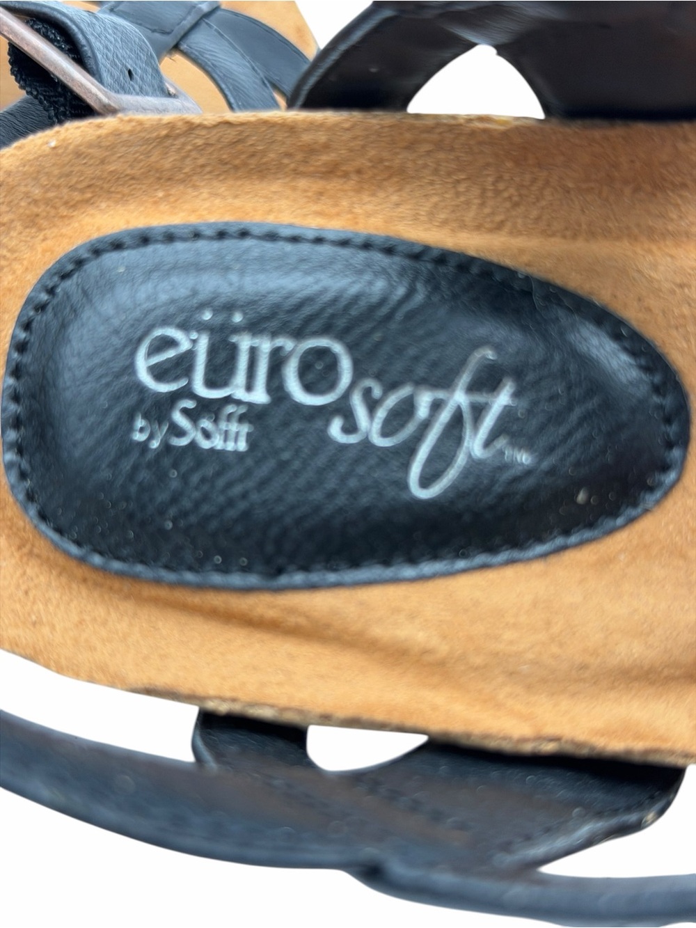 Eurosoft Lesley Black Comfort Sandals Women’s Size 8M Adjustable Buckle - Picture 8 of 11